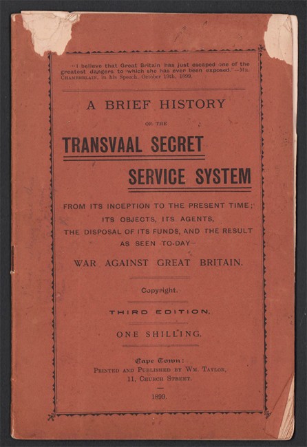 BRIEF HISTORY OF THE TRANSVAAL SECRET SERVICE SYSTEM