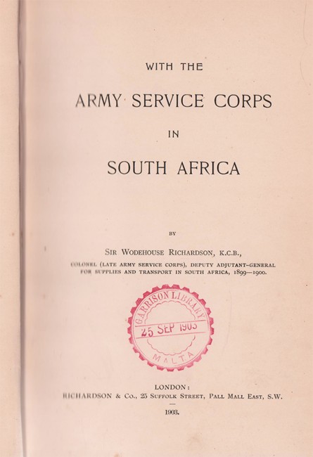 WITH THE ARMY SERVICE CORPS IN SOUTH AFRICA