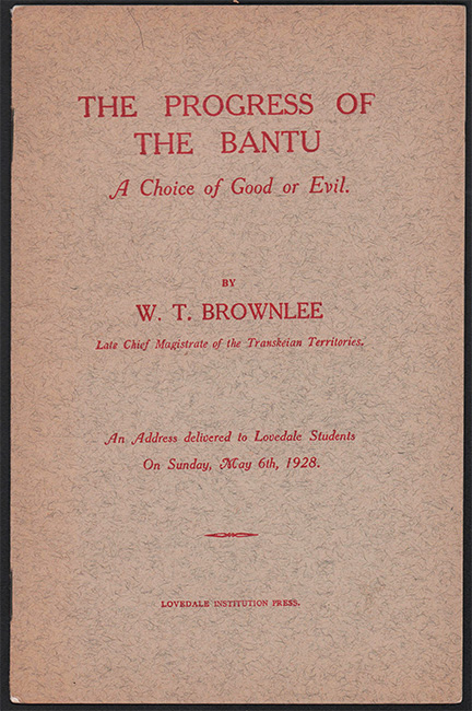 PROGRESS OF THE BANTU