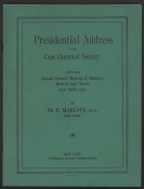 Presidential Address to the Cape Chemical Society